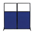 Versare Work Station Screen 66" x 70" Royal Blue Fabric With Clear Window 1840205